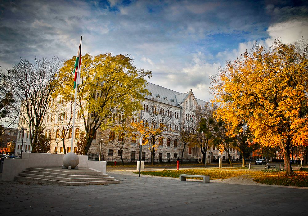 School building located at the University of Pecs in Hungary.